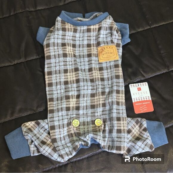Kyeese Blue Plaid Dog Pajama Outfit Size XL - Picture 1 of 5